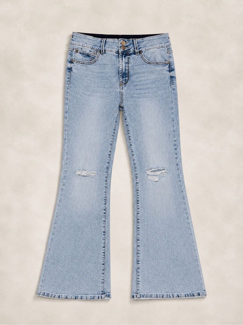 Rachel Roy Light Wash Distressed Bootcut Flare Jeans Size 8/29